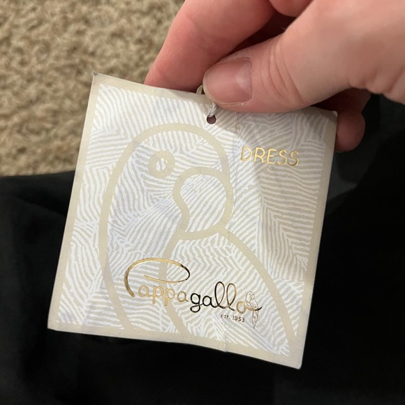 Pappagallo Dress Womens Size 16 Black Scalloped Fit And Flare Mini Short Sleeve - Picture 7 of 9